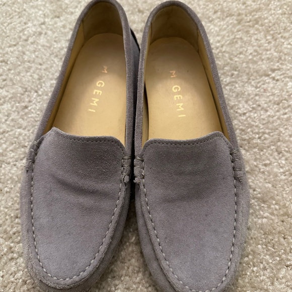 Gemi Gray Suede Loafers Moccasin Style